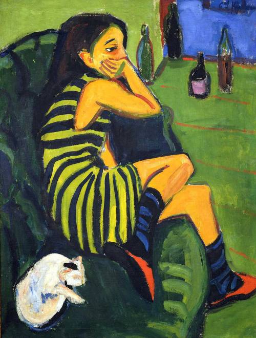 ridingwaves:  Ernst Ludwig Kirchner, “Artistin – Marcella,” 1910
