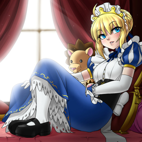 vixagri:Happy MaidMonday~!  This time it’s OG Artoria herself, relaxing on a warm morning