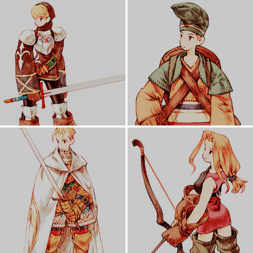 allrauneking: Final Fantasy Tactics and WotL Jobs Sword in hand, a warrior clutches stone to breastI