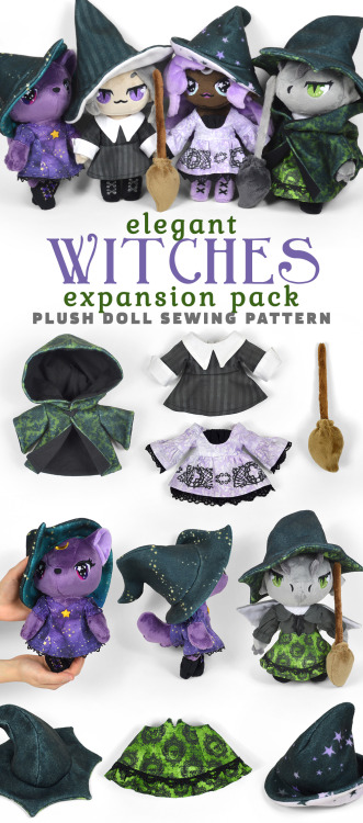 Hi everyone!The new Witch Doll Expansion Pack pattern is ready! And all my other dolls are on sale t