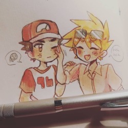 catsubun: definitely not the best redraw i could do lol (the paper did not like my watercolours..) but I did a poll on IG asking if I should start redrawing some of my oldest namelessshipping doodles, so here’s the first!   my drawings seem a little