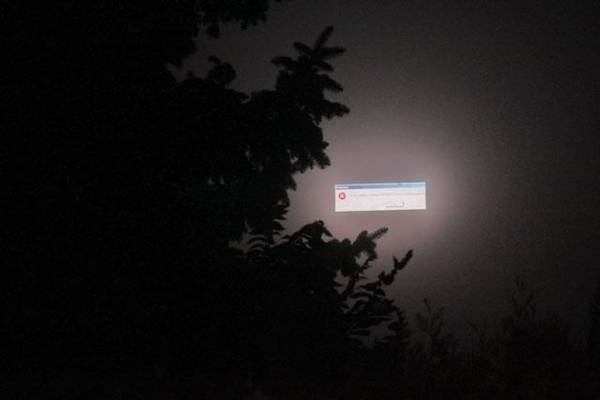 unexplained-events: A digital billboard crashed during a foggy night in Odessa, Ukraine