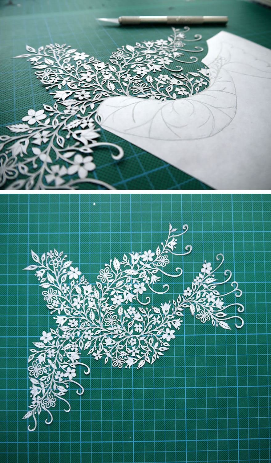 culturenlifestyle:  Artist Creates Mind-Bogglingly Intricate Paper Art Using a single