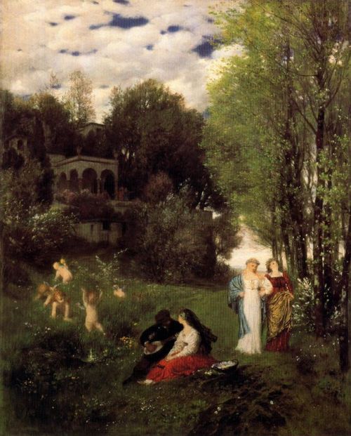 Ideal spring landscape, 1871, Arnold BocklinMedium: oil,canvas