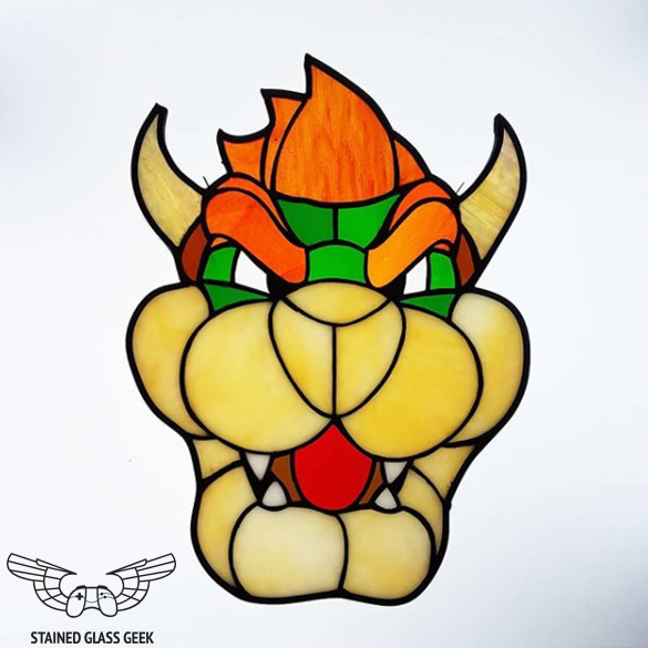 Bowsers never looked quite so terrifying. The oni turtle demon. Also if  your into stained glass themed art are follow my alt account:…