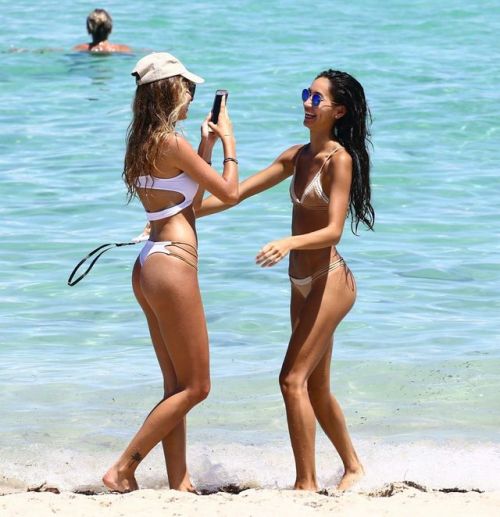 dreadinny: OLIVIA PASCALE and Girlfriend in Bikini at a Beach in Miami 08/30/2017 xx