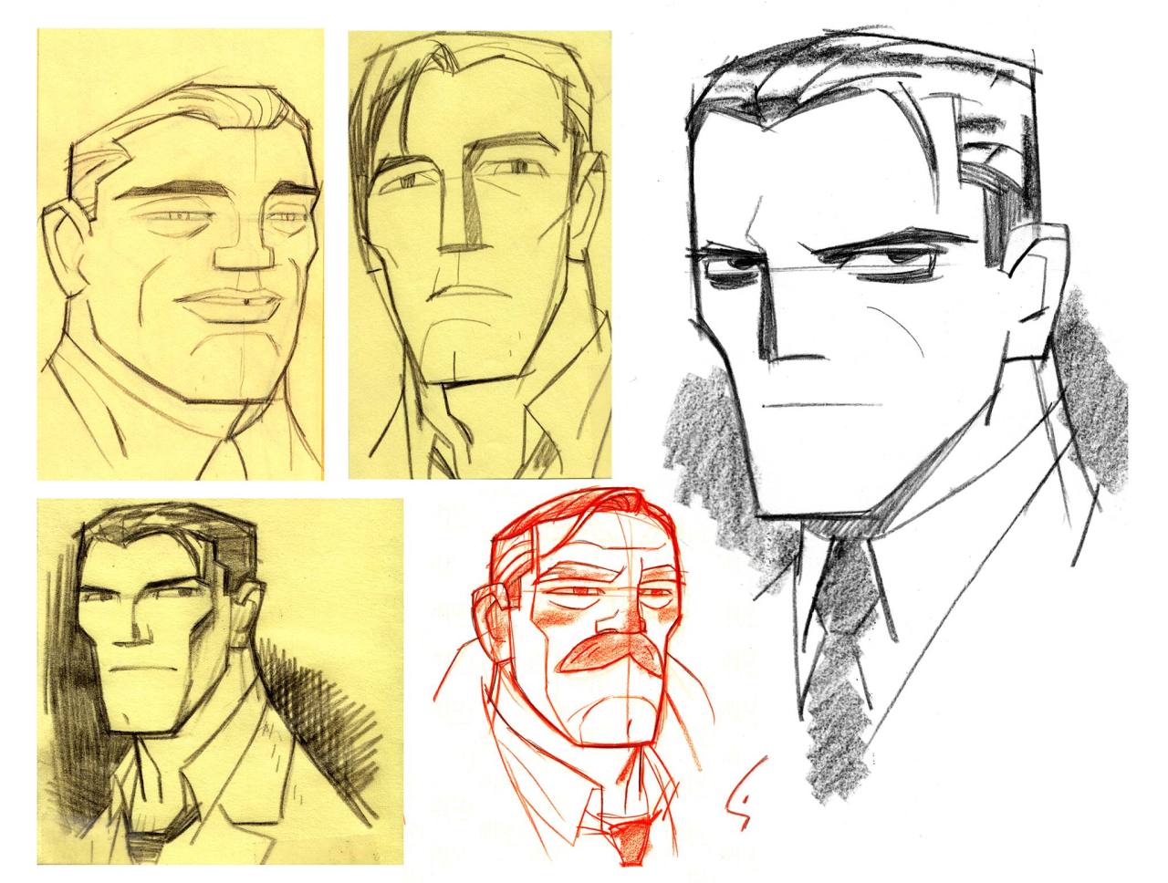 charactermodel:  Bruce Wayne, Batman, Gordon and Misc Faces by Shane Glines [ Beware
