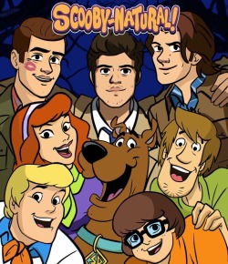 butlerinadress:  SCOOBYNATURAL, ~ Art by me  Hope everyone likes it!  Source: https://instagram.com/p/BgIUfYenrPI/ (I just sourced myself, oml xD) We got   (“Zoinks!” “Jeepers!” “Jinkies!” “Ruh-Roh” “Light em up!” And to add to the