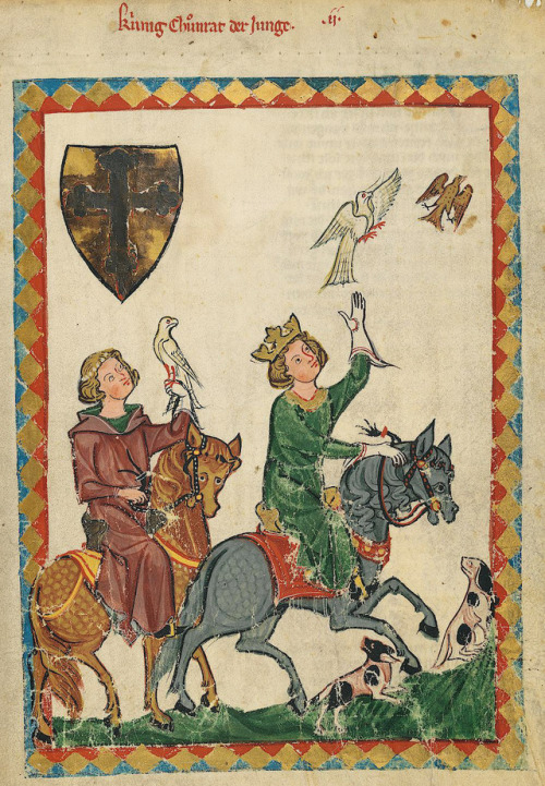 A 14th century miniature depicting Conradin and his good friend Frederick I, Margrave of Bavaria. Bo