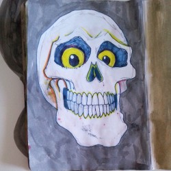 This skull is the latest in my Sketchbook Project sketchbook.