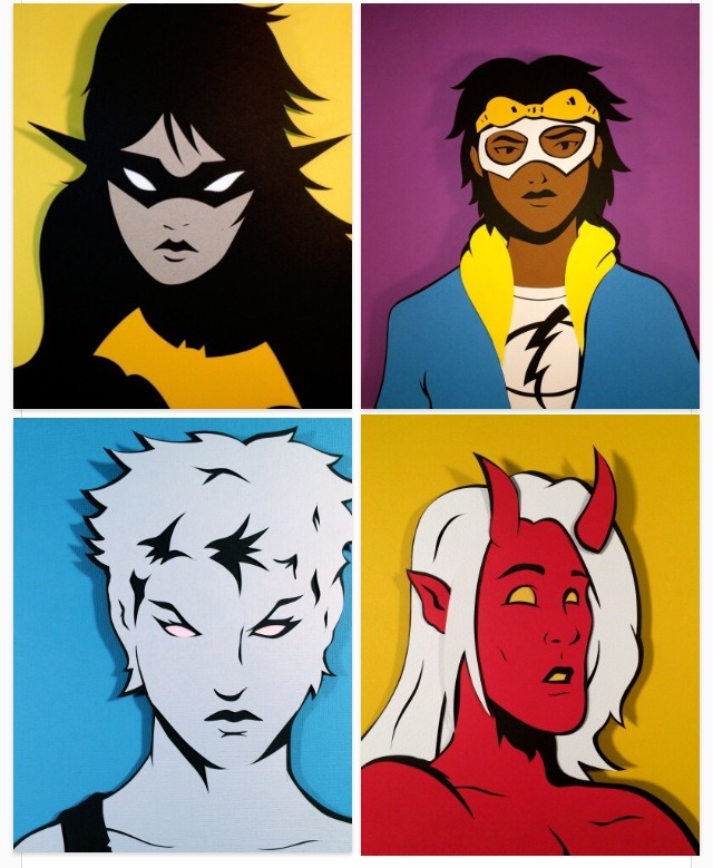 docgold13:  A whole bunch of Teen Titans cut-outs(from right-to-left: Robin, Kid