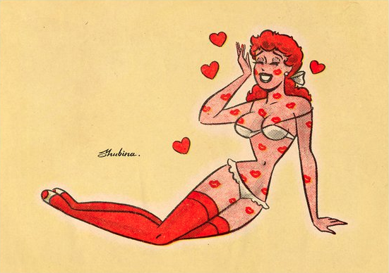 snootyfoxfashion:  Valentine’s Pinup Art Prints by SvetaShubinaGallery  x / x