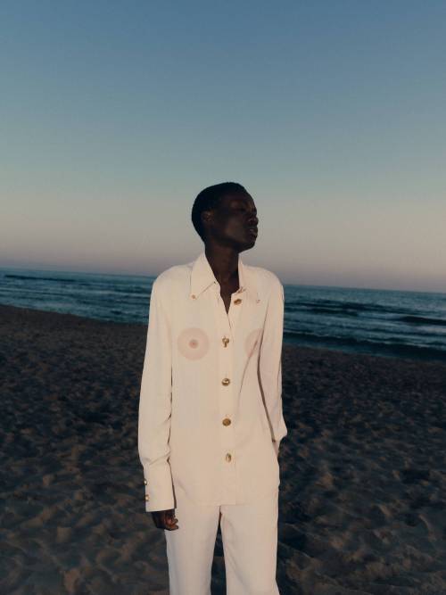 fashionfavdotcom:  Going Somewhere, Going Nowhere by Charlotte Lapalus for JANE Magazine Spring 2021 - Fashion Editorials - Minimal. / Visual.  Clothing: Shirt and Trousers by Schiaparelli  