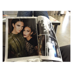 Jenner-News:  Kim: “@Kendalljenner Just Flipping Through French Vogue Nbd!!! @Mariotestino”