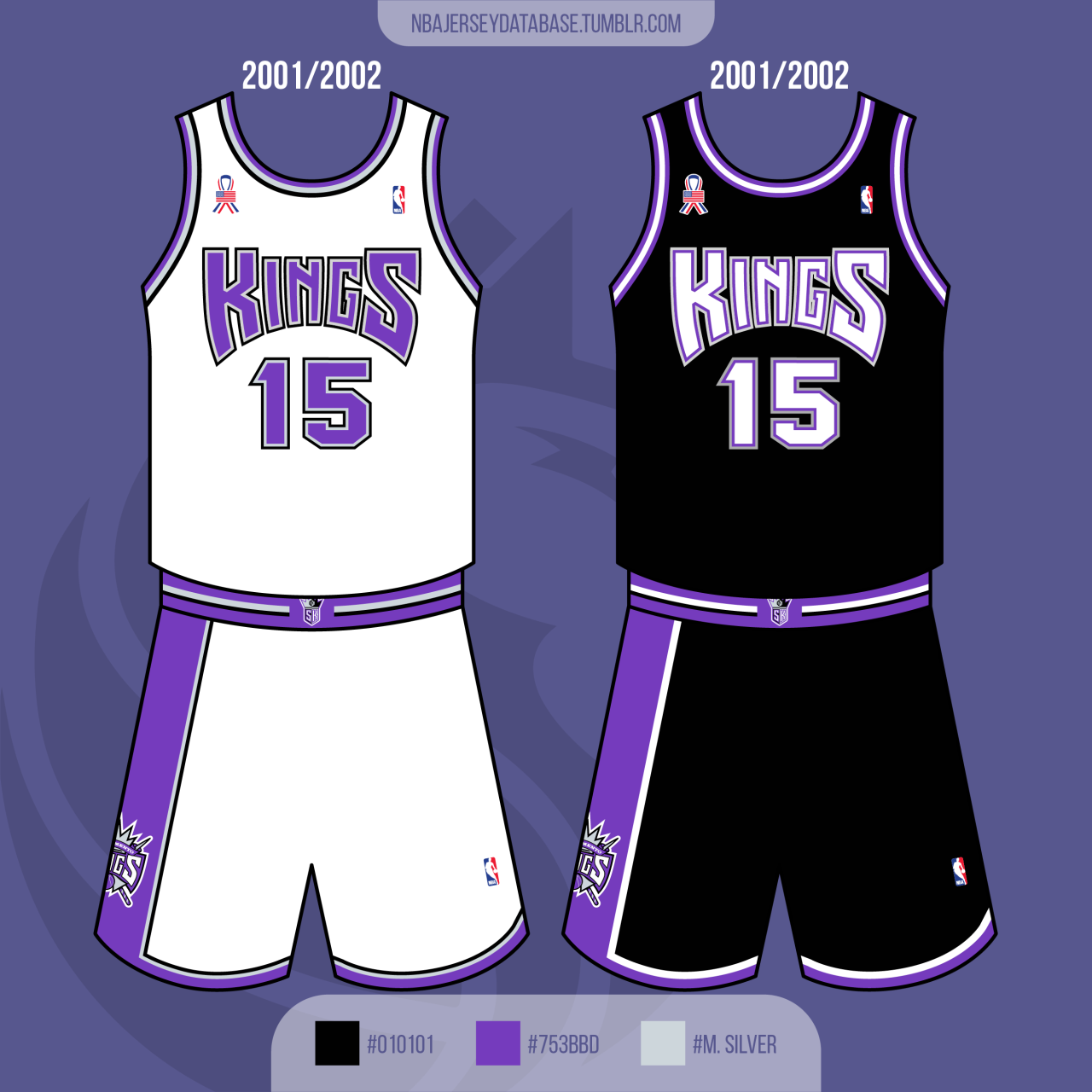 NBA Jersey Database, Sacramento Kings 1999-2002 Record (with just