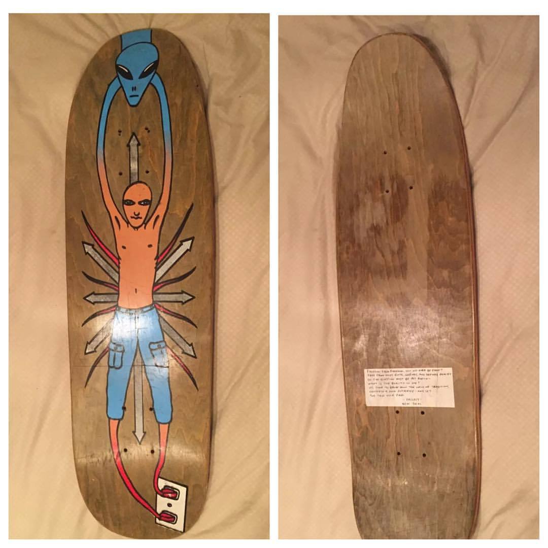 Sk8Cheddar — New Deal Mike Vallely 1991. Art Ed Templeton.