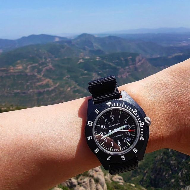 Instagram Repost 

 marathonwatch 

 The Marathon 41mm Navigator with Date is the ultimate companion for fearless explorers. Pictured is Marathon enthusiast @ryockx5 sporting his Navigator as he treks through the Montserrat mountain range in Catalonia, Spain. 

 Tap to shop the watch. 

 📸 @ryockx5 | Black Pilot’s Navigator with Date Watch - 41mm 

 #MarathonWatch #BestInTheLongRun #AdventureWatch #ToolWatch #Hiking #WatchCollector #WatchEnthusiast [ #marathonwatch #pilotwatch #monsoonalgear #watch #toolwatch ]