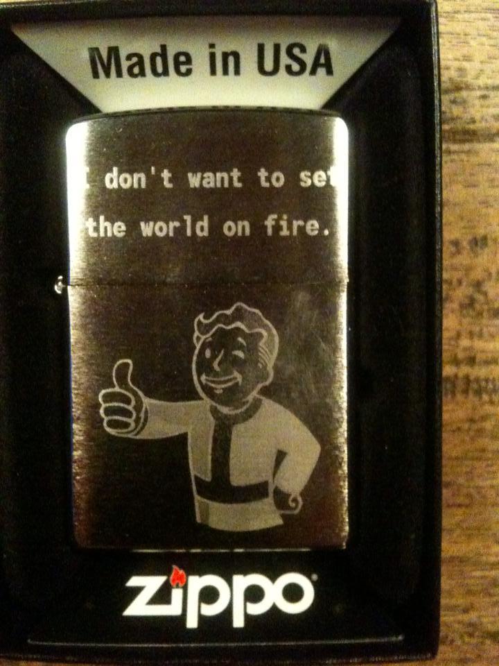 dorkly:  Fallout Fan Gets the Perfect Engraving for his Zippo 