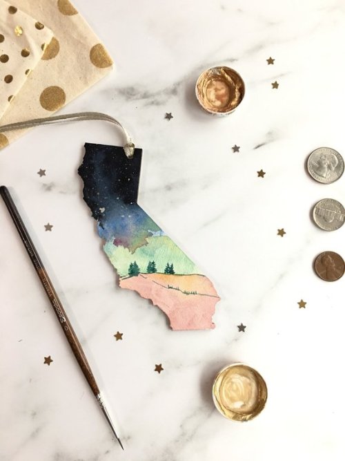 California Ornament //ElissaSueWatercolors