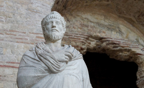 artofthedarkages: A life-sized statue of the Roman emperor Julian the Apostate with a philosopher&rs