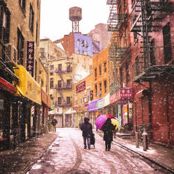 sandra1219:  Doyer Street in the snow. New