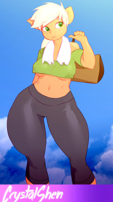 nsfw-crystalshen:  Applejack on her way to