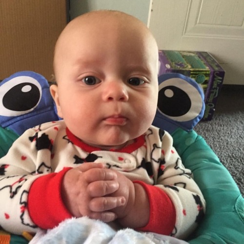 Doing his best impression of a Bond villain.