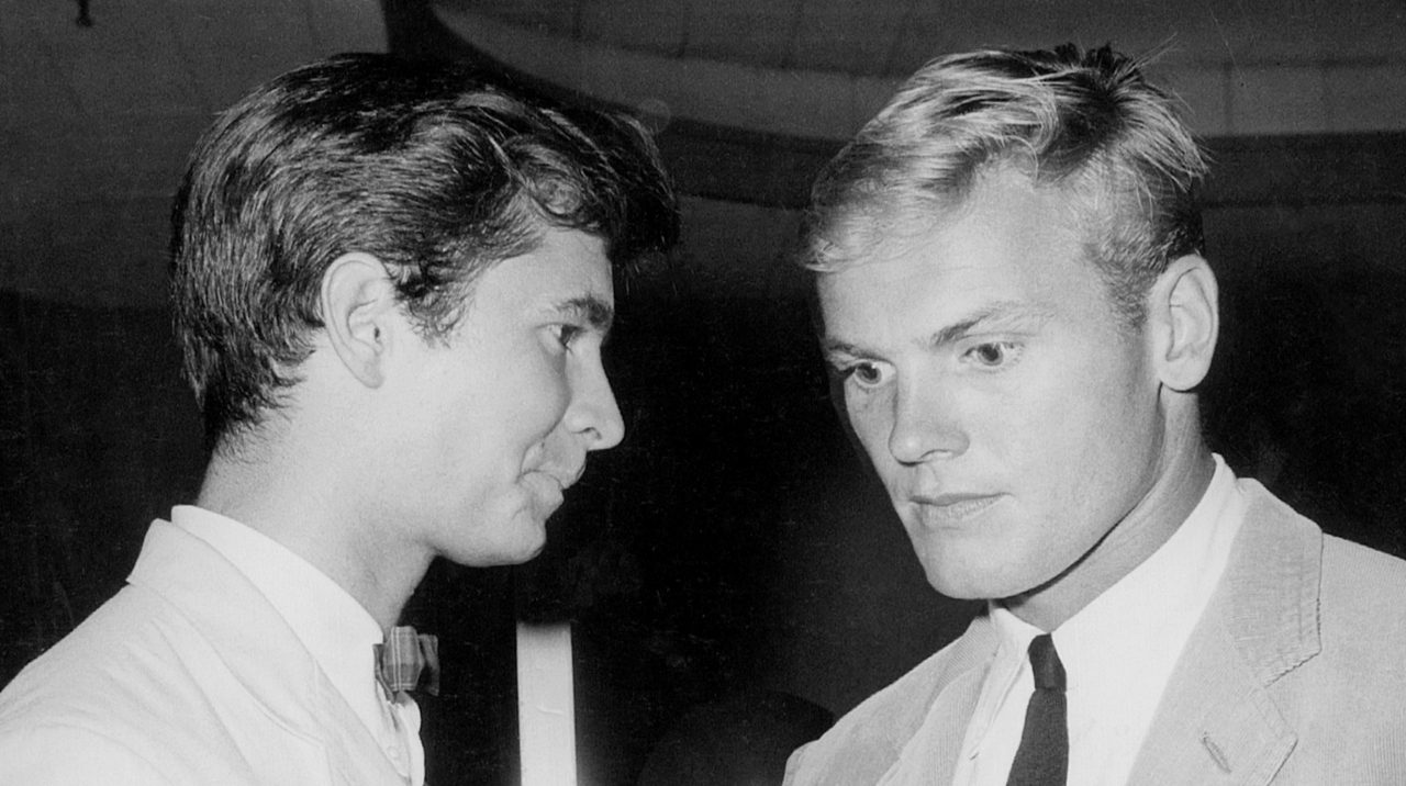 wehadfacesthen:  Anthony Perkins and Tab Hunter, c.1958They look so uncomfortable