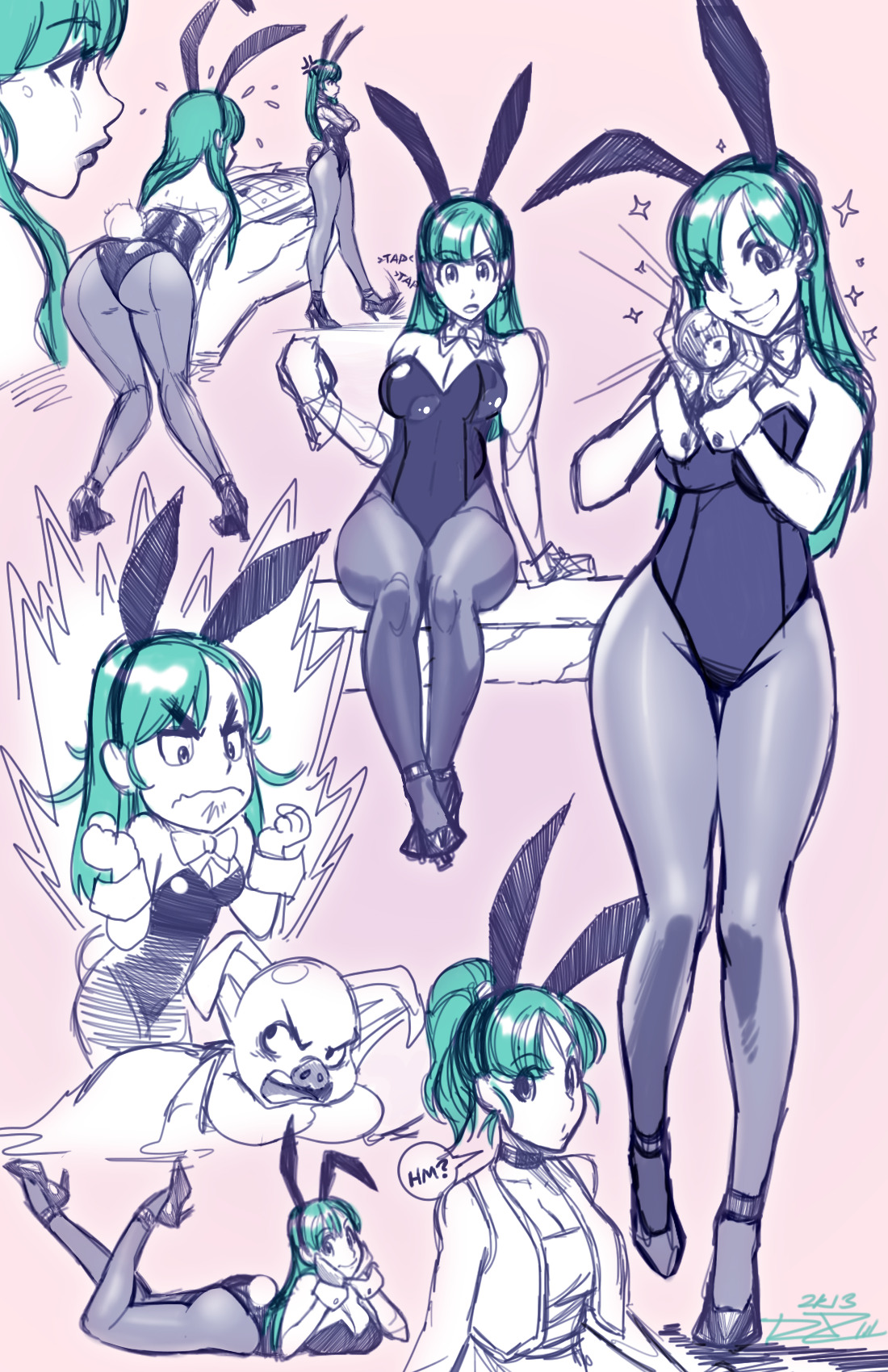 vegetapsycho:  robscorner:  Some older bunny costume Bulma sketches from the vault~