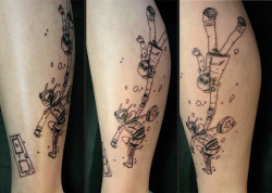 fuckyeahtattoos:  Scott Pilgrim and Ramona Flowers artwork tattooed by me at Ananda Art and Tattoo, Denver, CO.