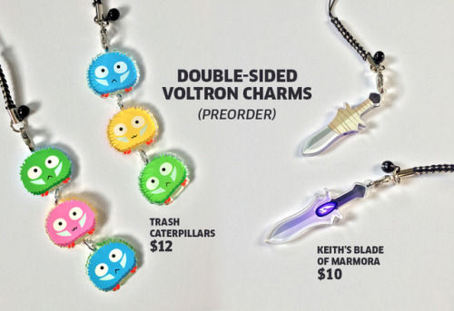 Voltron charms are up for preorder on my Etsy! Orders will ship in early April. I will also have the