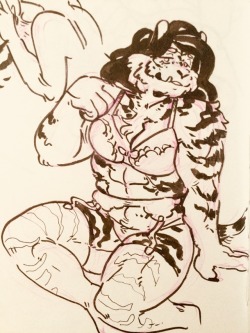 fluffyboobs:  Big buff tiger feels cute in her new lingerie ❤️