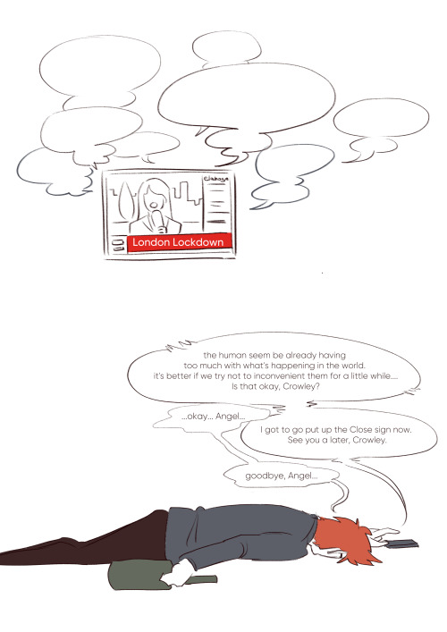 elahogn: Stay Home, Crowley! A short comic i drew in the mid of the worldwide lockdownPart 2 | Part 