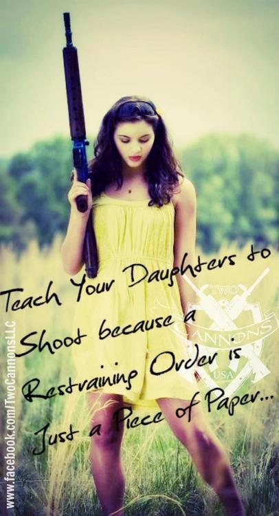girlandguns:  Girl With Gun  follow me at : http://girlandguns.tumblr.com/  Amen! Especially if you live in a country where firearms are legal, you have no excuse not to. -fms