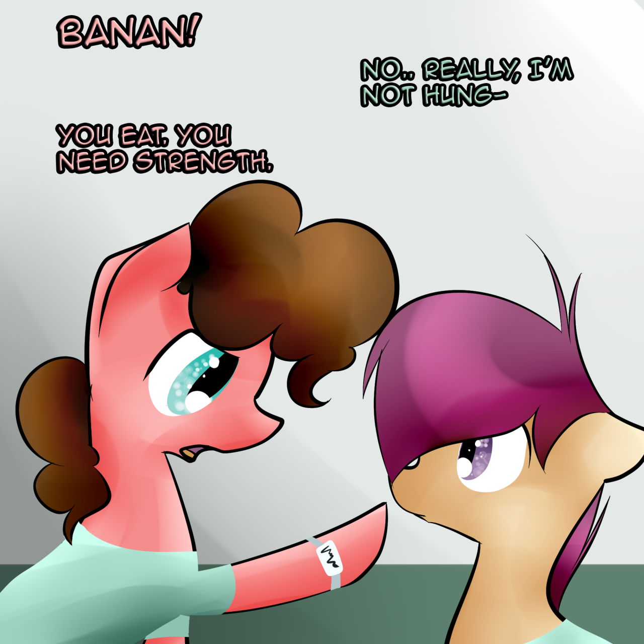 patientscootaloo:  If it’ll make you happy, I’ll eat a “banan.” I’ll try