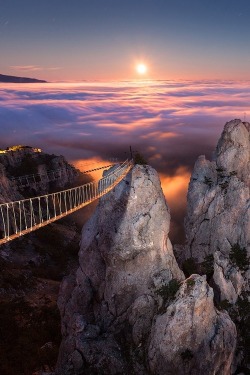 bluepueblo:  Suspended Footbridge, Crimea,