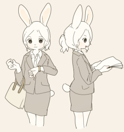 s1120411:  rabbit girl working hard