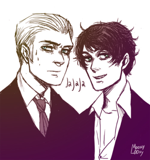 moonyl00ny: (quick) sketch of the day (I): Ludwig and Antonio for mystofthestars.  jajajaja :B