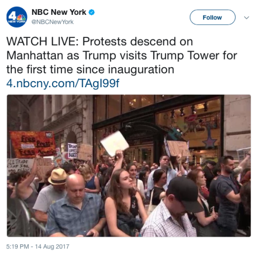 micdotcom: Hundreds rally outside Trump Tower to protest white supremacy “Racism is evil,&rdqu