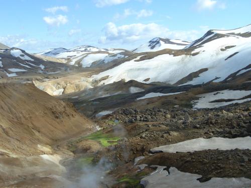 Hveradalir - ice and fireIceland is famous for its many glaciers, volcanoes and geothermal activity.