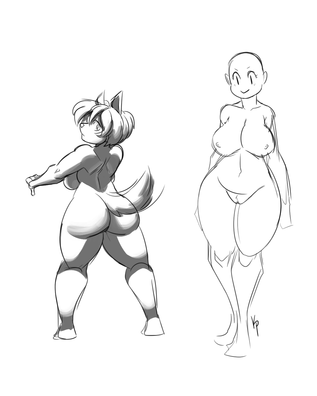 some practice doodles i did last night on stream that i wake up to and find out i