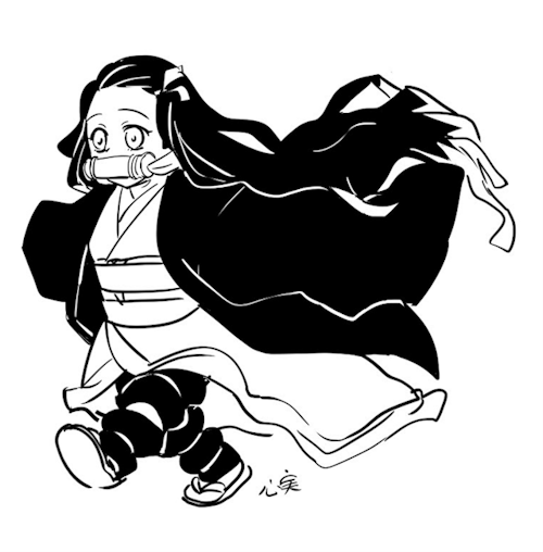 meatkasa: running nezuko for day 2 of inktober my bb