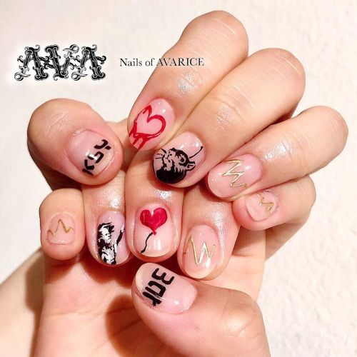 3H Produced nails Inspired by @banksy #バンクシーネイル #banksy #banksynails Artist @hee____work ※コロナウィルス対策を