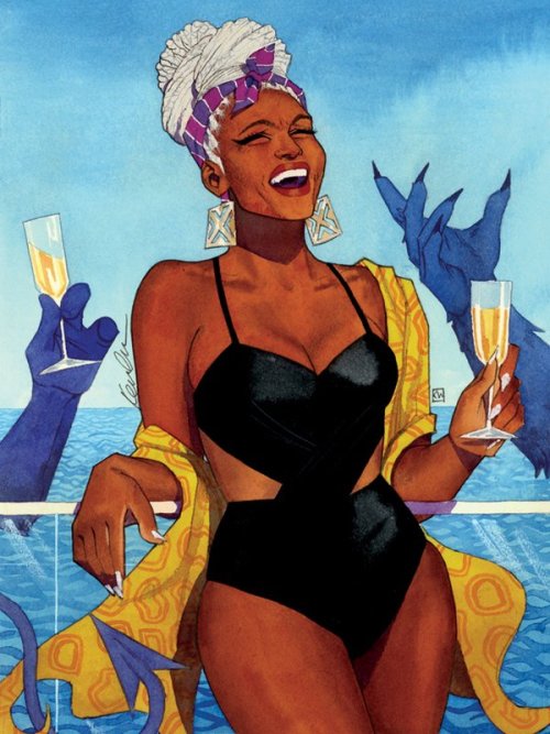 superheroesincolor:Storm by Kevin Wada  // Marvel Comics“Laughs on the X-Yacht ”Get the Storm comic 