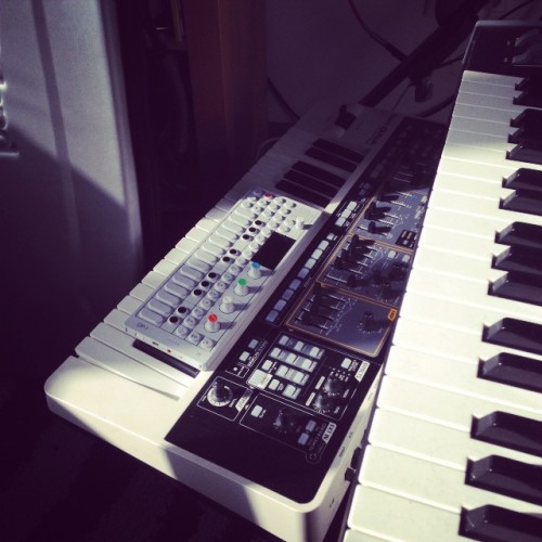 Sh-01 and op-1, looks great together ✨ #synths #gearporn #roland #op1 #swag #rave #moog #studio