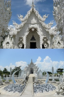 alldaychic:  Spectacularly Strange White Temple in Chiang Rai, Thailand 