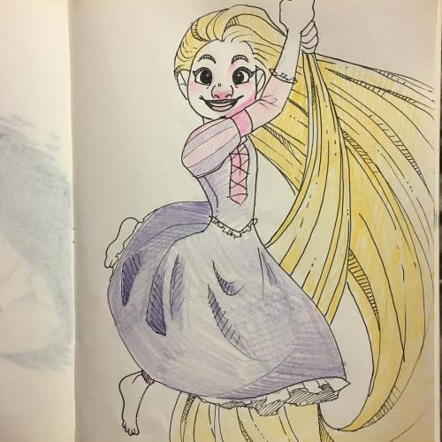 I remember when I put effort into traditional drawings #inktober #rapunzel #disney #tangled #art #ar