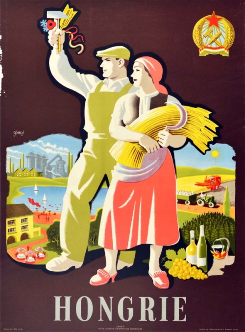IBUSZ Hungarian Tourist Information Office travel poster for Hungary intended for the French-speakin