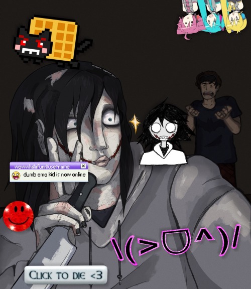 That Awkward Moment When Youre About To Jeff The Kill Your Brother But Need To Take A Pic For Your Myspace