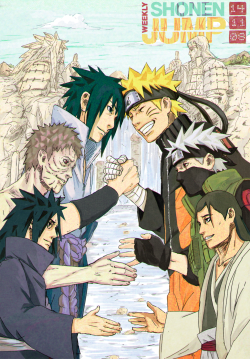 kanzzzaki:  Naruto Shonen Jump cover contest✿ Naruto  Fan Art  for Masashi Kishimoto ~♥ With big gratitude and love for Masashi Kishimoto  for the World of Naruto    Thanks for all  ! ✿◠‿◠ ( from Kanzaki and Nii Yugito ) Naruto